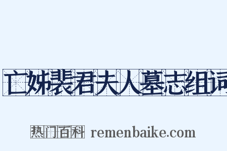 亡姊裴君夫人墓志组词是什么意思的图片